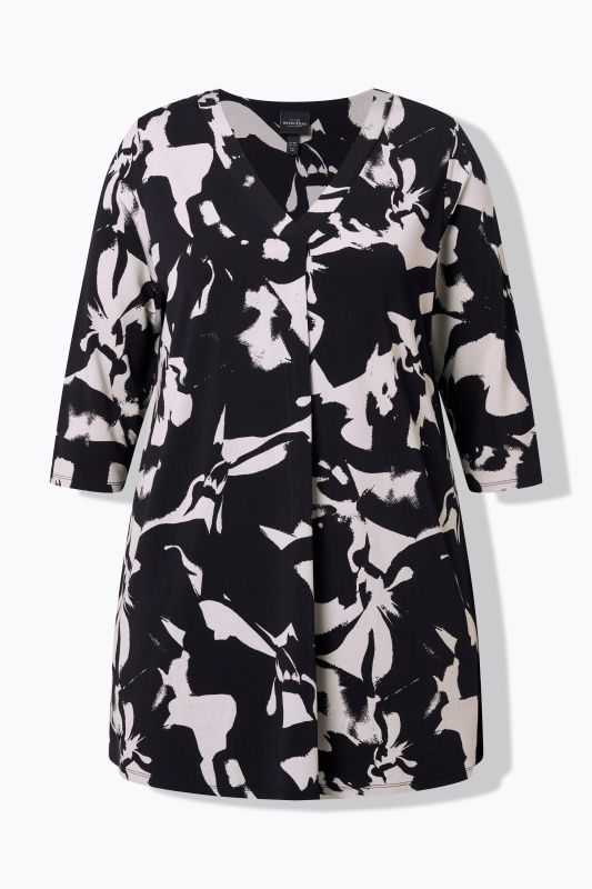 Marble Print 3/4 Sleeve Slinky Top