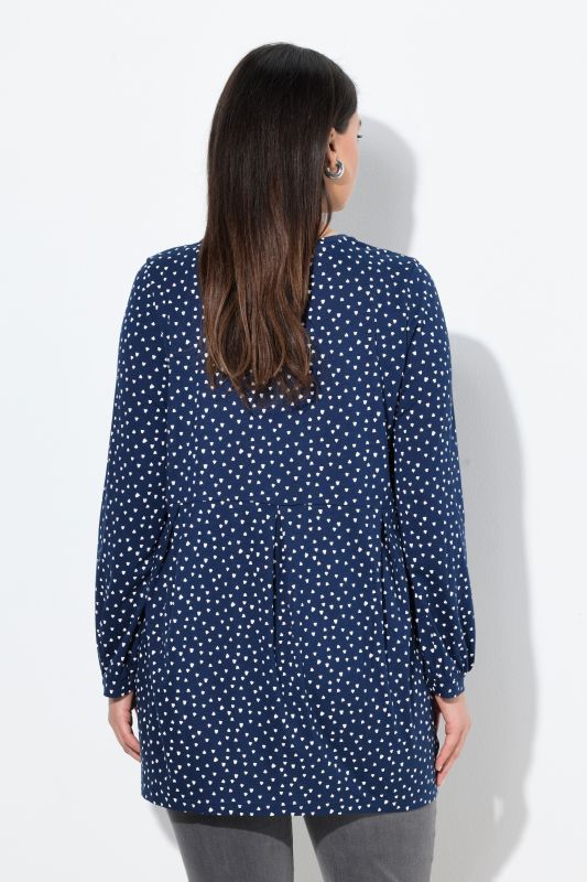 Тениска с принт на конфети и плисета