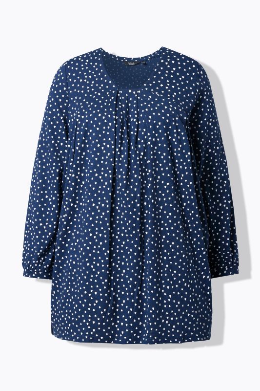 Тениска с принт на конфети и плисета