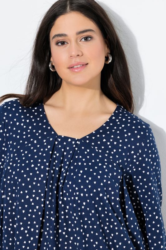 Тениска с принт на конфети и плисета