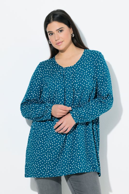 Тениска с принт на конфети и плисета