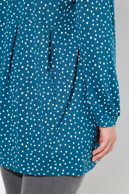 Тениска с принт на конфети и плисета