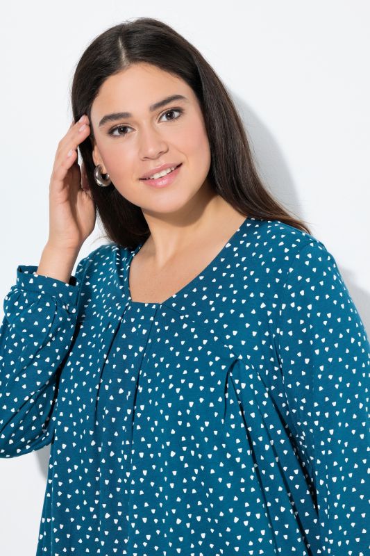 Тениска с принт на конфети и плисета