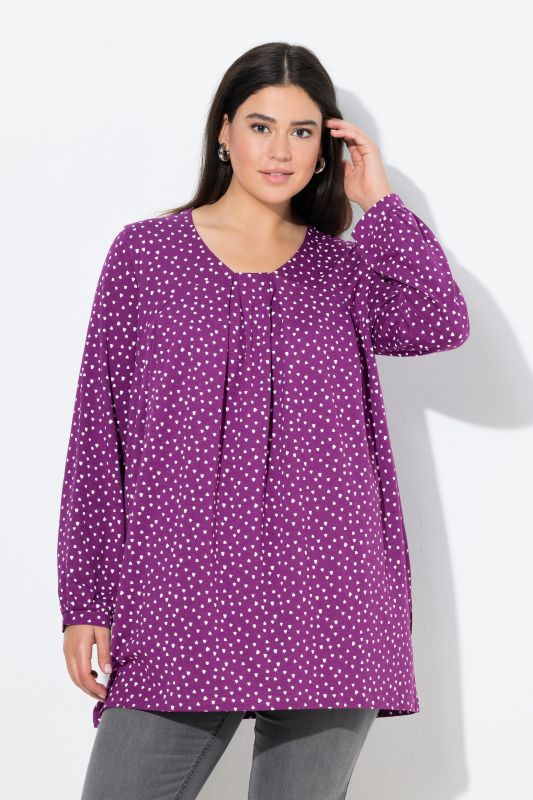 Тениска с принт на конфети и плисета