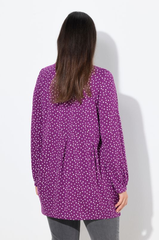 Тениска с принт на конфети и плисета