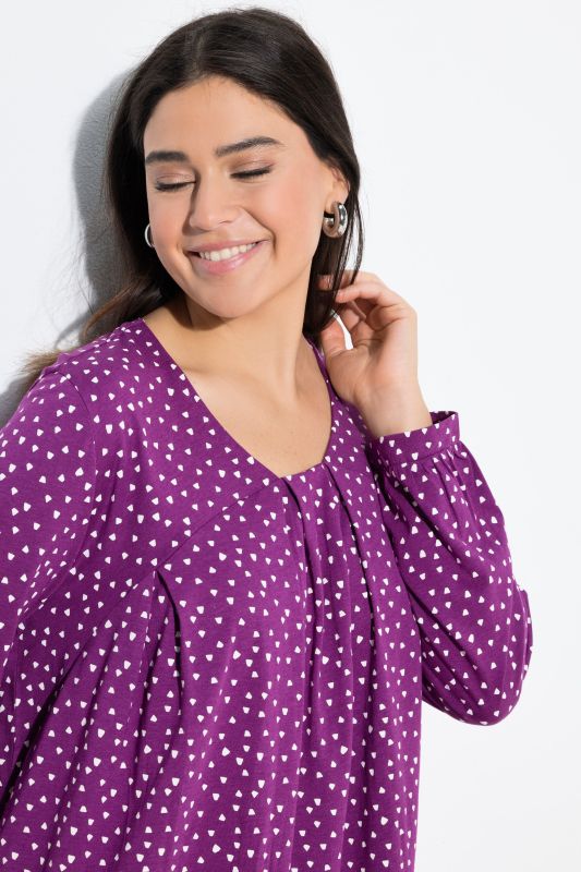 Тениска с принт на конфети и плисета