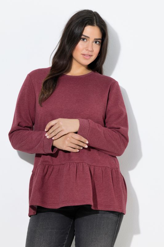 Flounce Hem Long Sleeve Sweatshirt