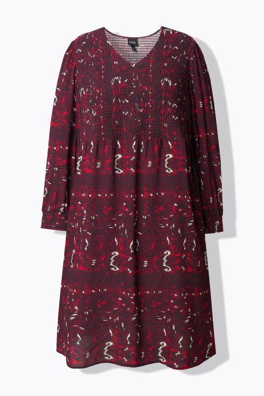 Рокля с райета и принт икат