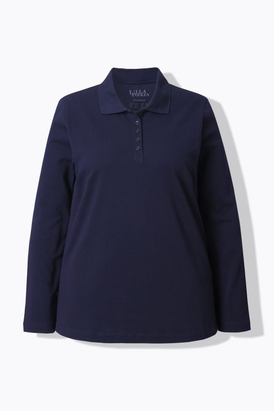 Блуза с яка и копчета на деколтето