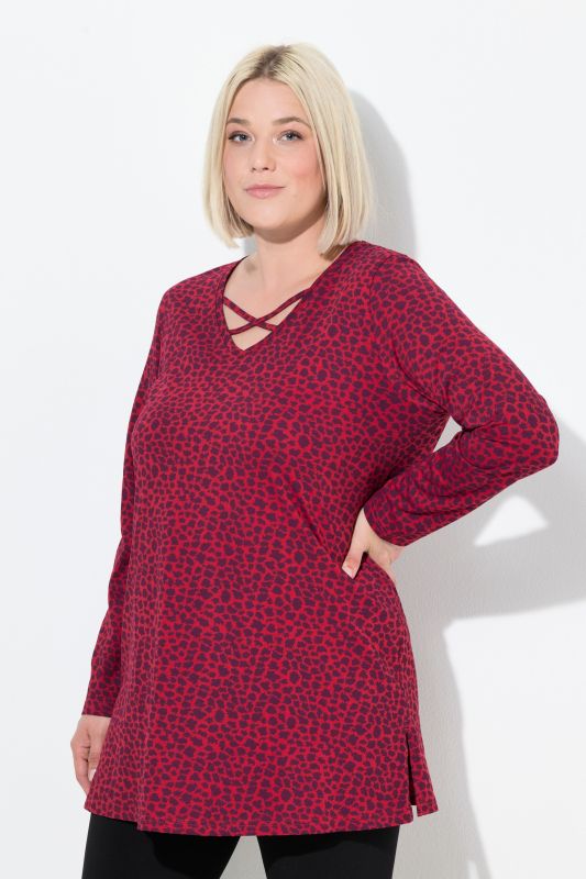 Colorful Giraffe Print Empire A-Line Knit Tunic