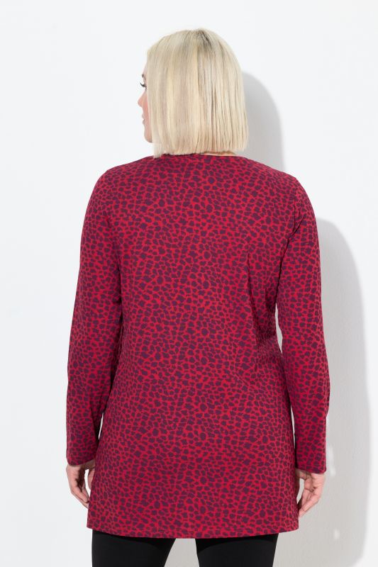 Colorful Giraffe Print Empire A-Line Knit Tunic