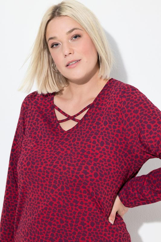 Colorful Giraffe Print Empire A-Line Knit Tunic
