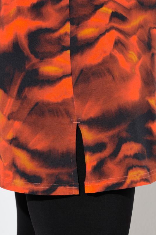 Wave Print Empire A-Line Knit Tunic