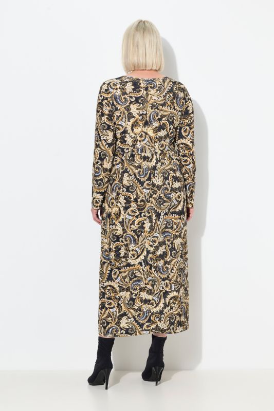 Рокля с пейзли принт и джобове