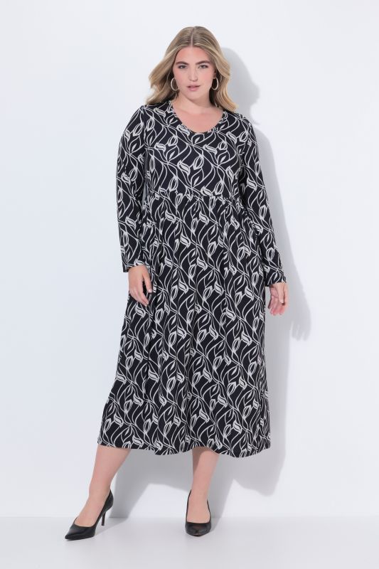 Рокля с принт на листа