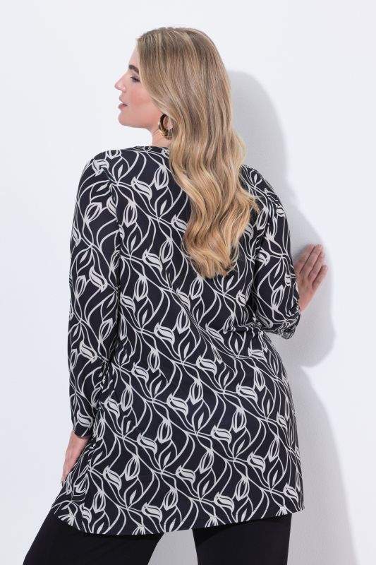 Туника с принт на листа