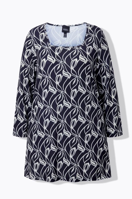 Туника с принт на листа