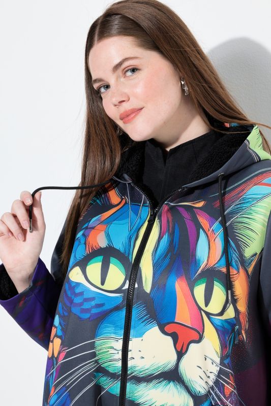 Rainbow Cat Teddy Lined Jacket