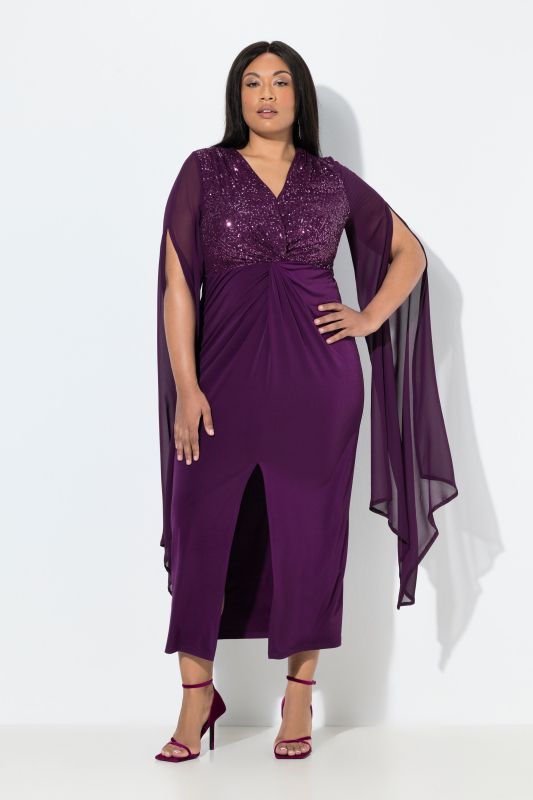 Рокля за парти с шифон и пайети