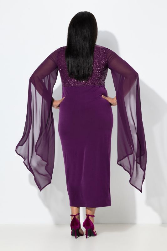 Рокля за парти с шифон и пайети