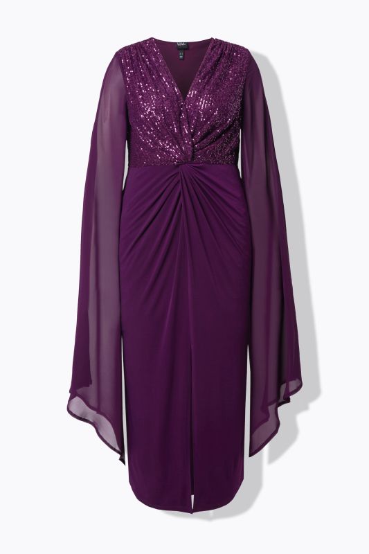 Рокля за парти с шифон и пайети