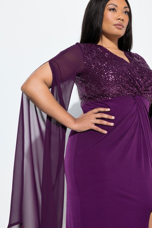 Рокля за парти с шифон и пайети