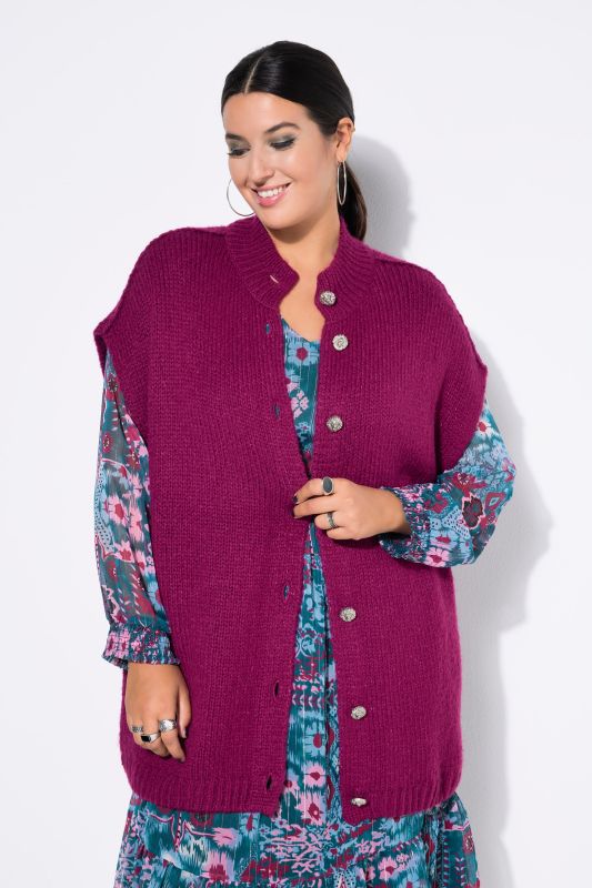 Knitted vest, oversized, extra soft