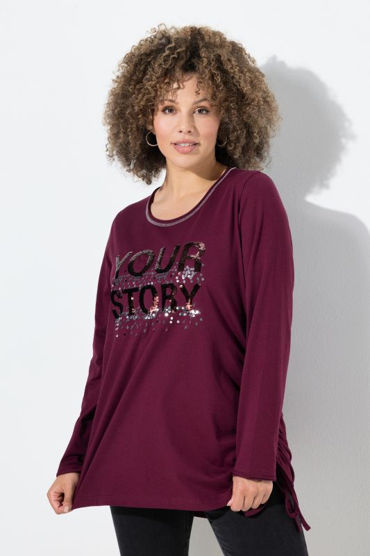 Тениска с надписи и пайети