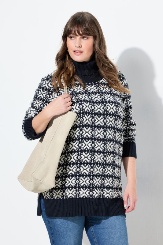 Пуловер с геометрични снежинки