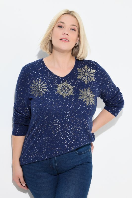 Суитчър с метални снежинки