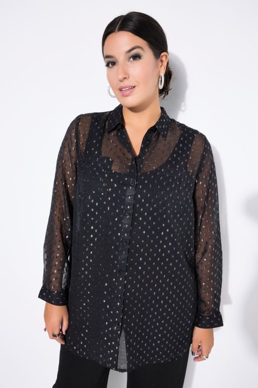 Риза прозрачна с бляскави акценти