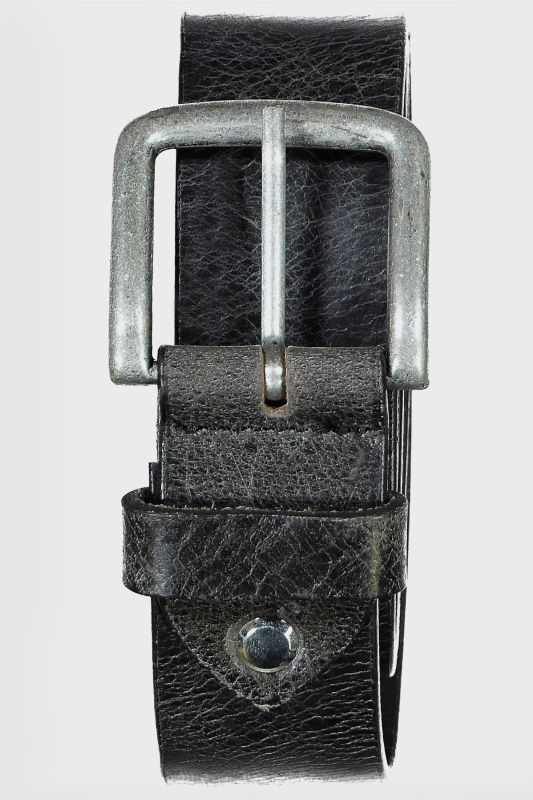 Leather belt, metal clasp, 1.5 inches wide, up to size 67 inches