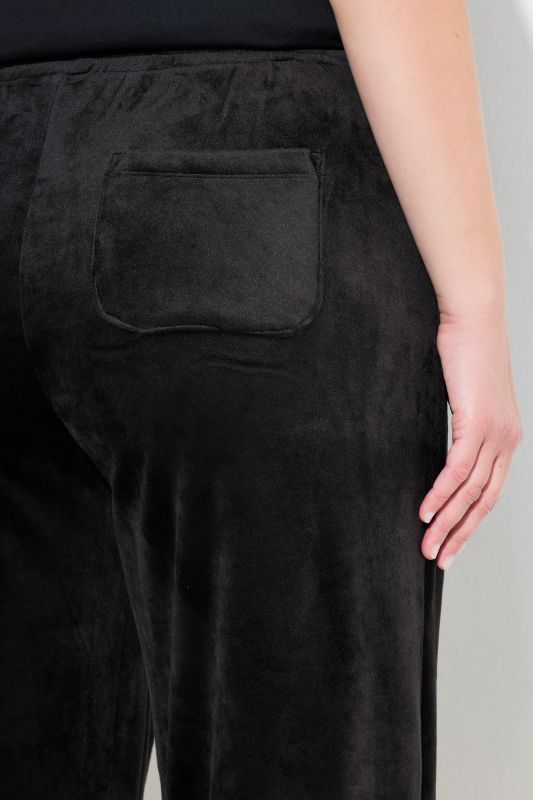 Панталон с велурена визия и еластична талия