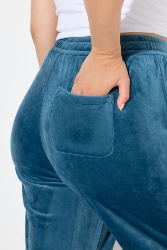 Панталон с велурена визия и еластична талия