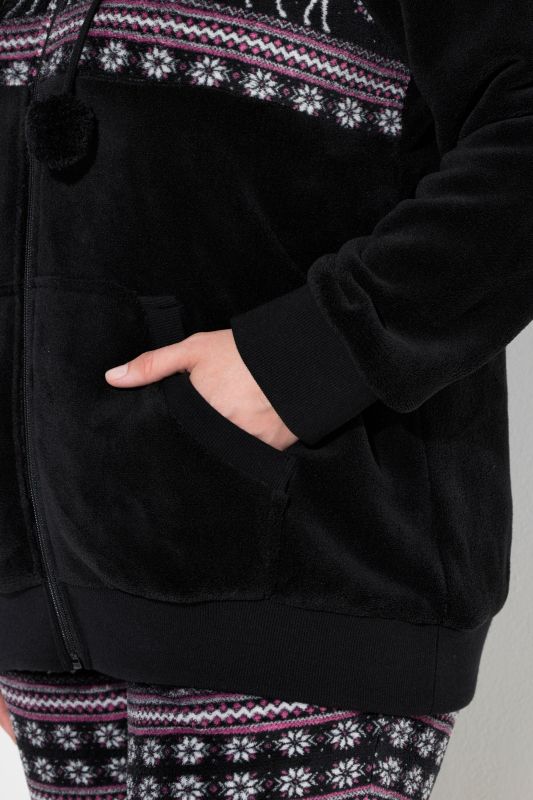 Суитчър плюшен с цип и норвежки принт