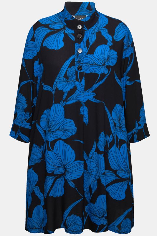 Floral 3/4 Sleeve Tunic Dress