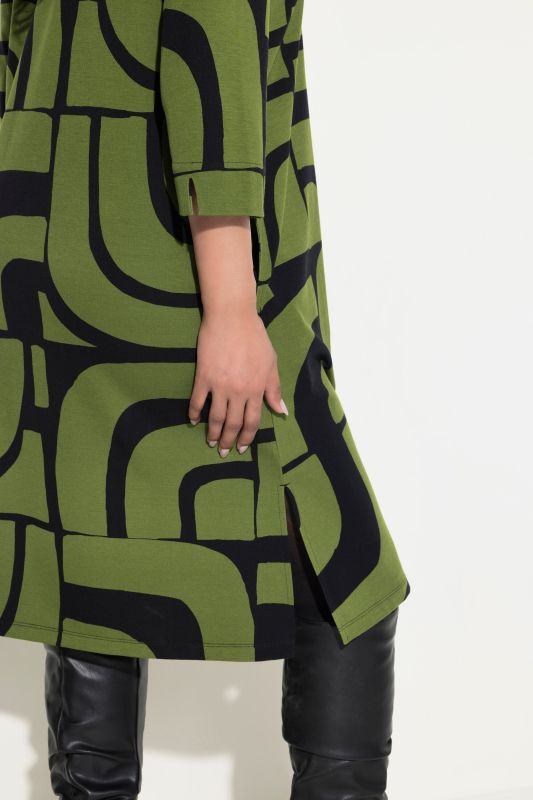 Geometric Print Punto di Roma Dress