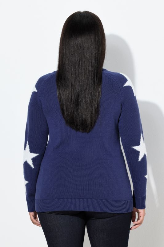 Пуловер с блестящи звезди