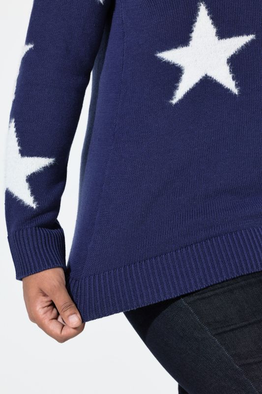Пуловер с блестящи звезди
