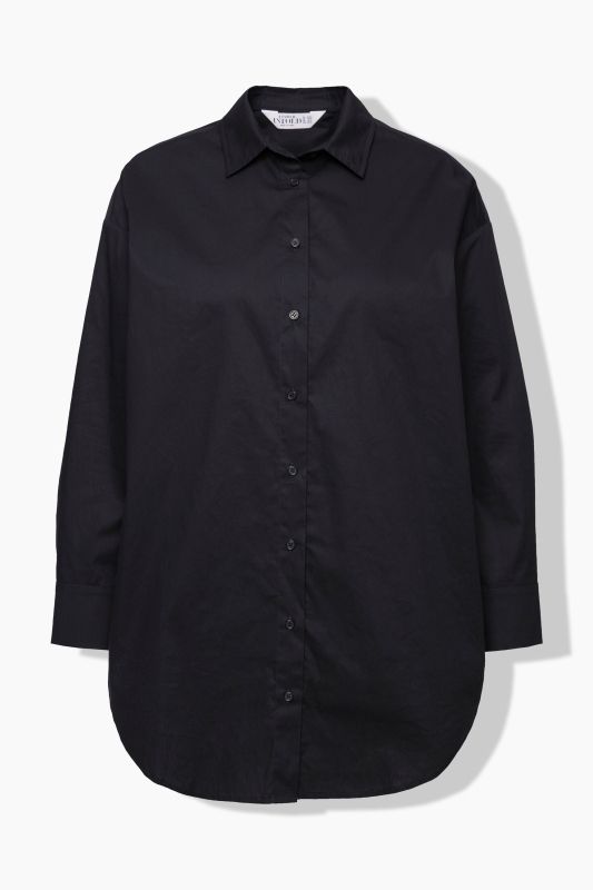 Back Button Long Sleeve Blouse