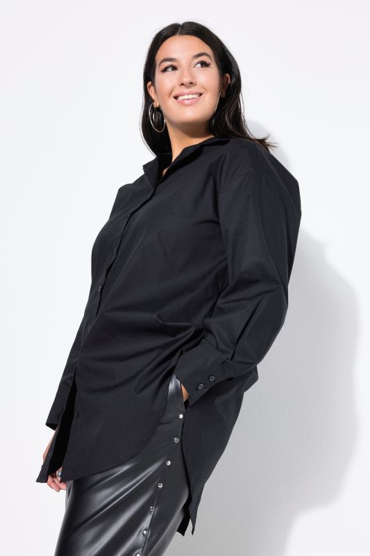 Back Button Long Sleeve Blouse