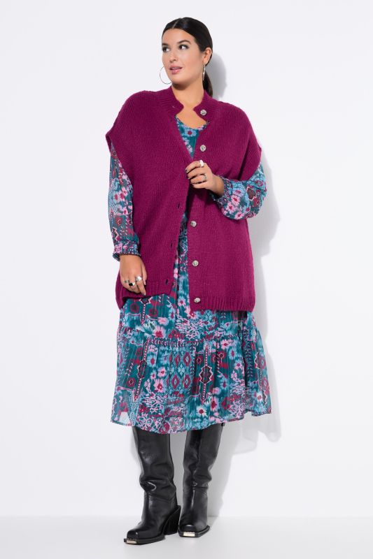 Knitted vest, oversized, extra soft