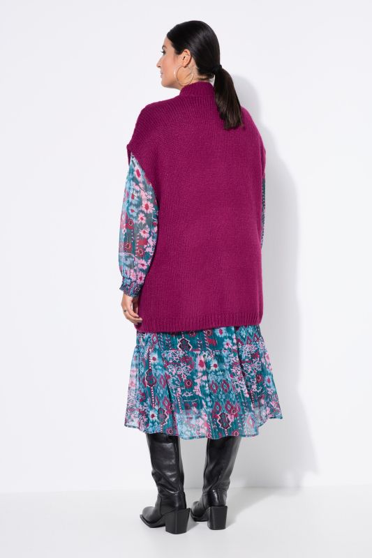 Knitted vest, oversized, extra soft