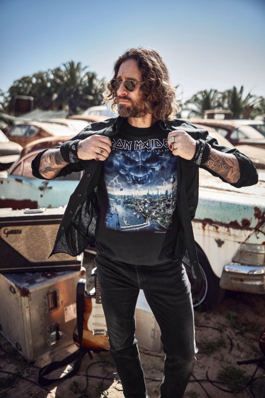 Тениска с голям принт Iron Maiden