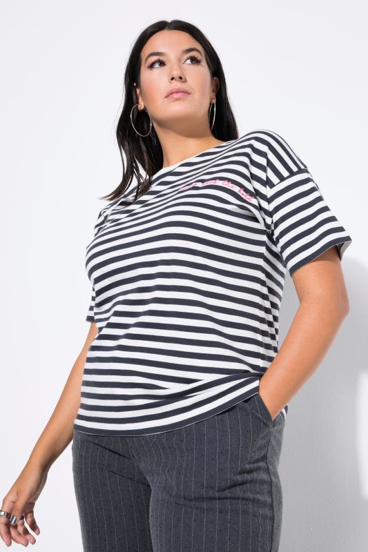 Striped City Embroidered Short Sleeve Tee