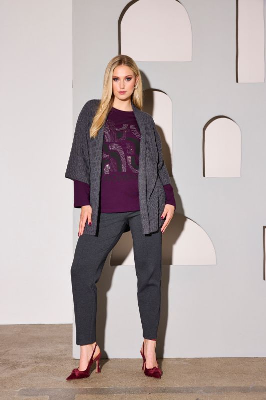 Жилетка плетена с отворена форма