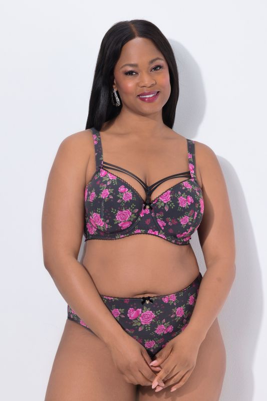 Сутиен с принт на рози