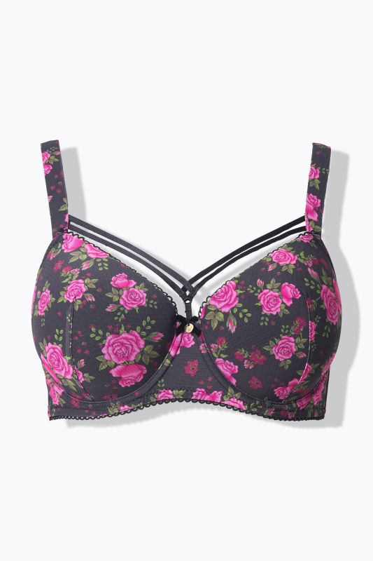 Сутиен с принт на рози