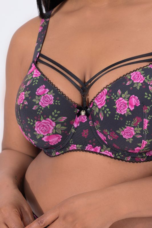 Сутиен с принт на рози