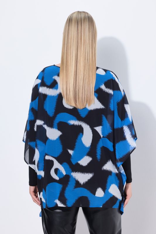 Туника с абстрактен принт и шифон